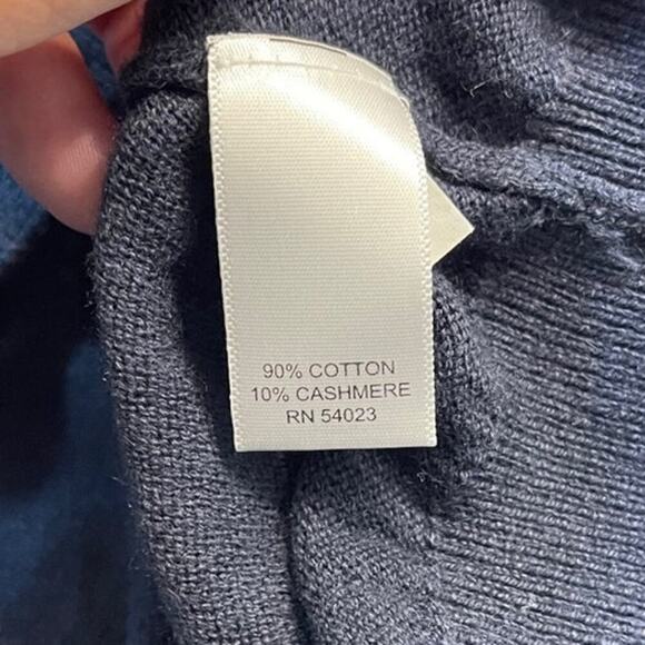 Banana Repbulic Men's Cotton Cashmere V Neck Sweater Size XL True Navy - Picture 4 of 6